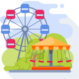 el parque de atracciones - il parco di divertimenti