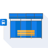 la stazione del bus - die Bushaltestelle